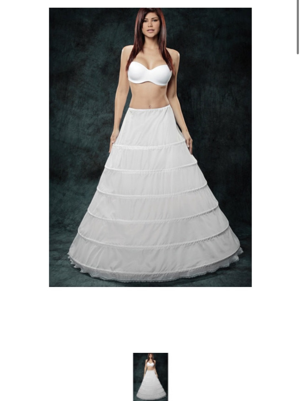 6 Bone Hoop Drawstring Petticoat - White